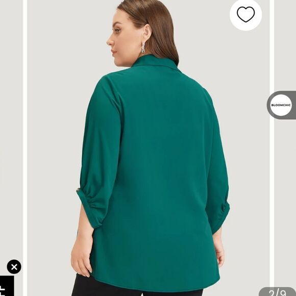 NWT BloomChic Green side tie shirt 18/2X - Picture 1 of 8